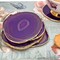 Purple Agate Coasters, Drinkware Coasters, Electroplated Agate Slice Home Décor, Agate Canvas, GemMartUSA (PPCO)